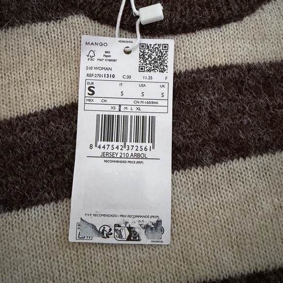 Striped Brown and Cream women's Sweater - Picture 3 of 3